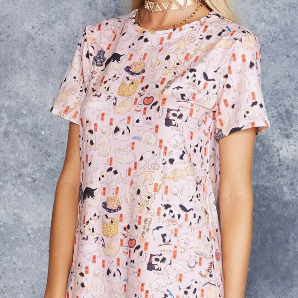 BlackMilk Kuniyoshi Cats Tee Dress